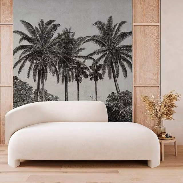 Superfresco Easy Palma Black and White Floral Print Mural W: 300 cm, H: 280 cm – 1