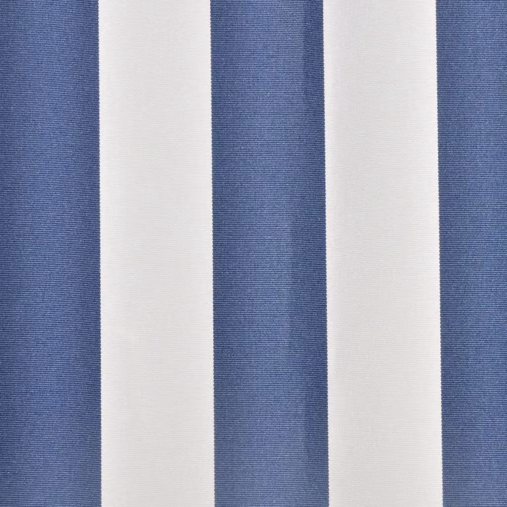 Berkfield Home Blue and White Polyester Awning Sunshade Canvas, W: 3 m, D: 2.5 m – 2