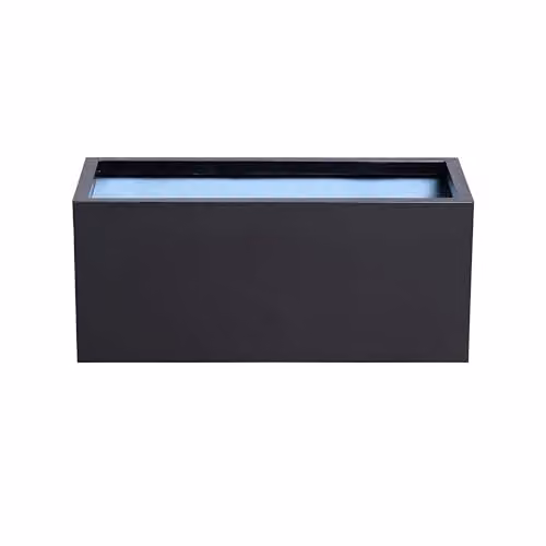 Primrose Gunmetal Black and Grey Galvanised Steel Rectangular Garden Planter Tub W: 64 cm, D: 32 cm – 7
