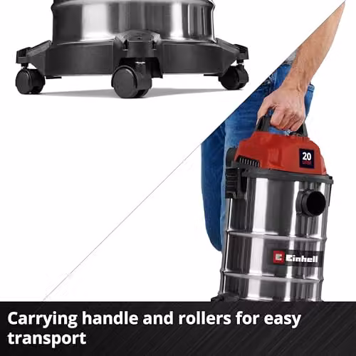 Einhell TC-VC 2045 S Wet and Dry Vacuum Cleaner, 900W, 20 Litre, Red – 4
