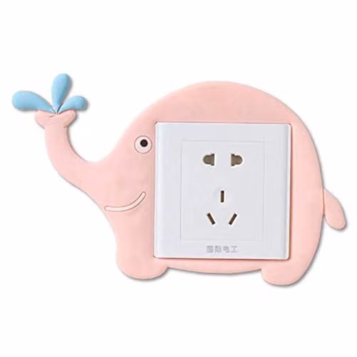 Haven Pink Elephant Adhesive Light Switch and Electrical Outlet Cover Sticker for Children