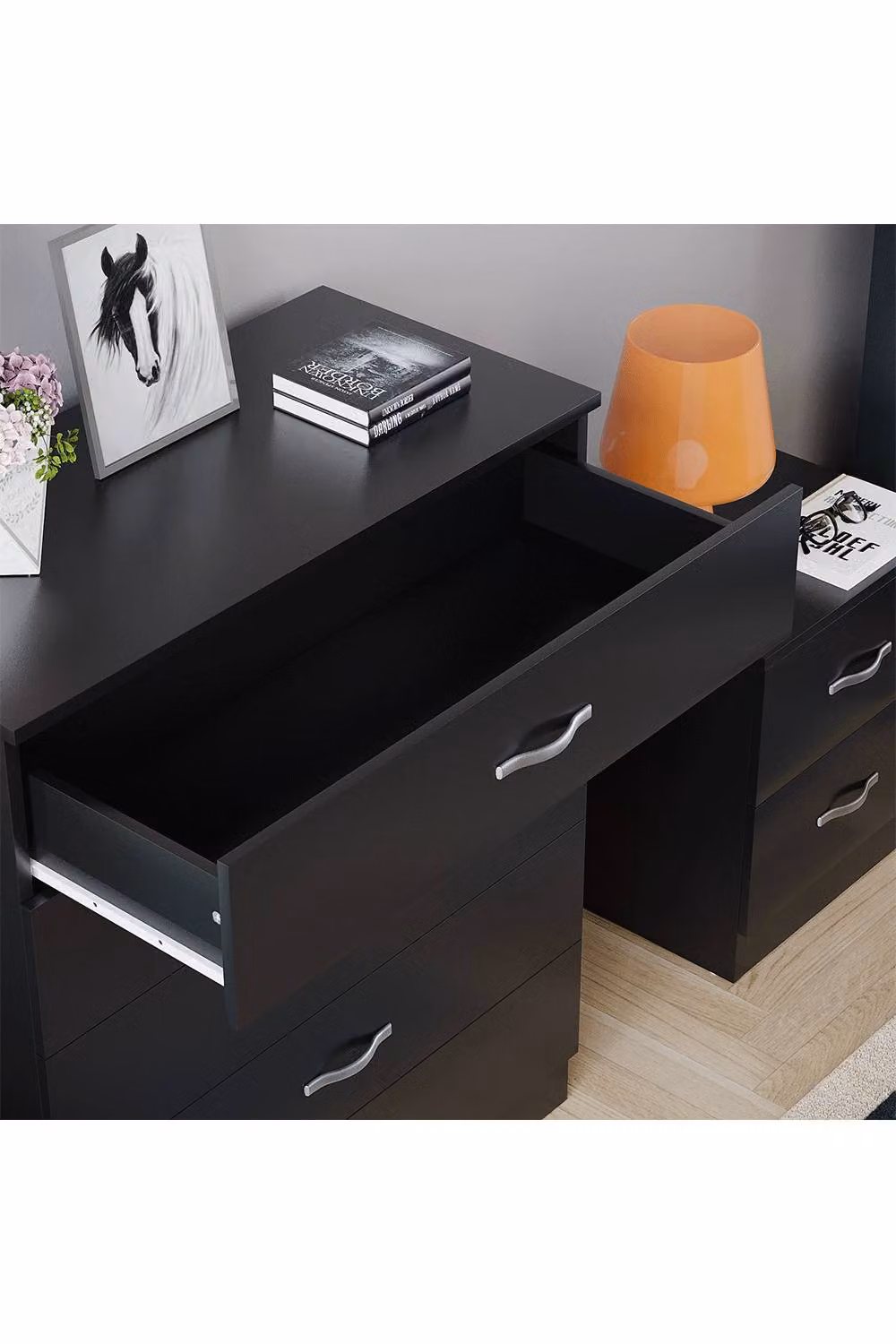 HD Designs Riano 5 Drawer Chest of Drawers in Matt Black – 3