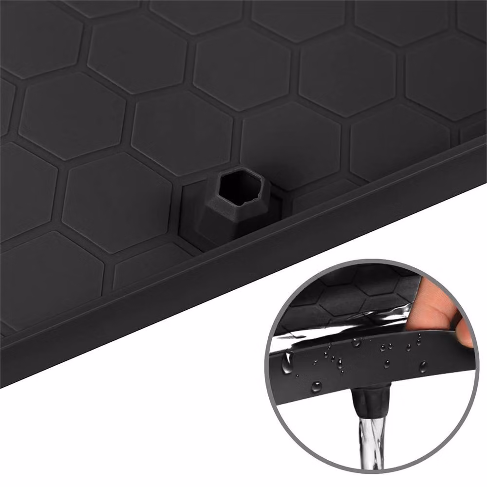 EONLION Black Kitchen Under Sink Mat, W: 100 cm x H: 110 cm – 2
