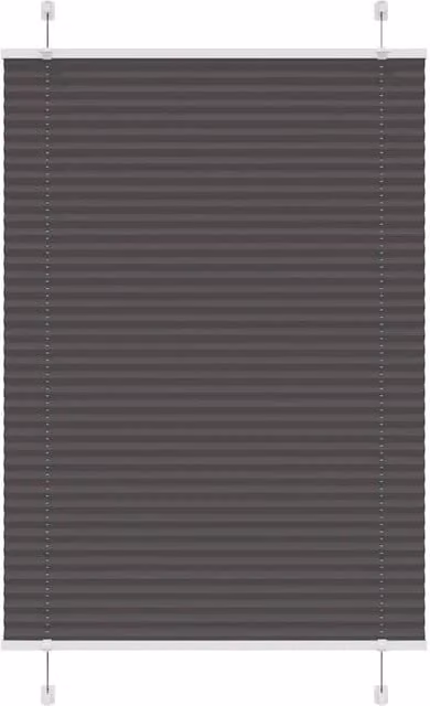 Berkfield Home Black Single Pleat Fabric Blind with Cord, W: 84.4 cm, H: 100 cm – 1