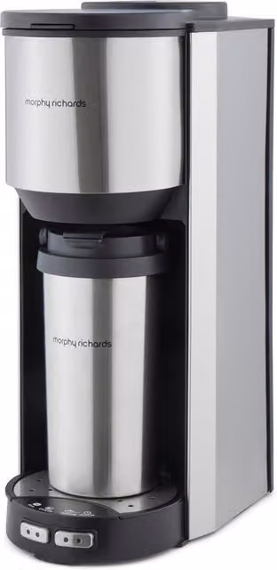 Morphy Richards Tazza Pour n Go Single Cup Coffee Machine, Silver