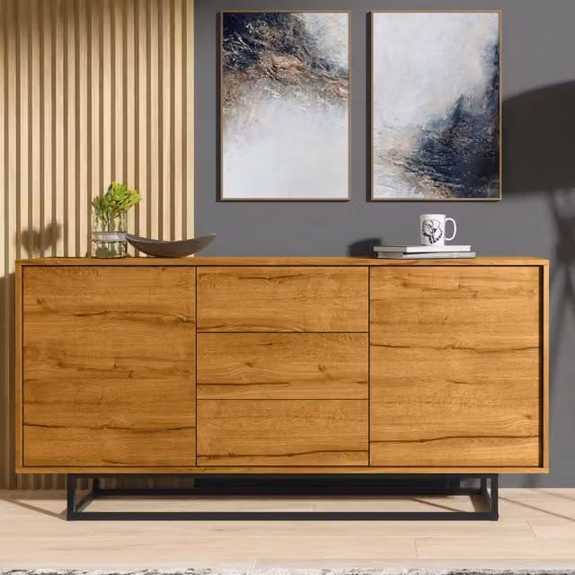 Creative Furniture Vista Sideboard in Brown and Black, Width: 140 cm