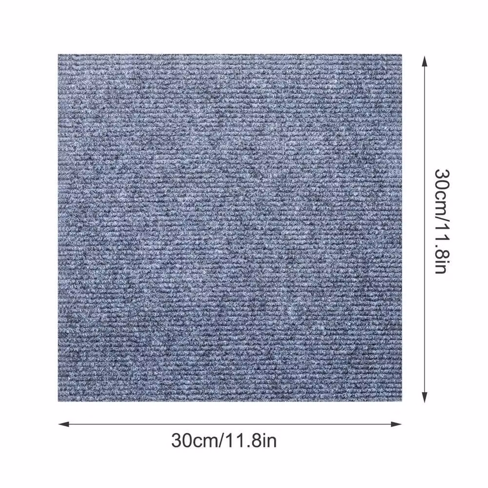 SPETLEK Patchwork Geometric Carpet Tiles in Light Grey, 40 Pieces, Diameter: 100 cm
