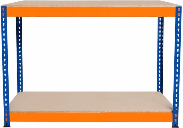 Monstershop S-Rax 2 Tier Workbench in Orange, W/D/H: 120 x 45 x 90 cm – 1