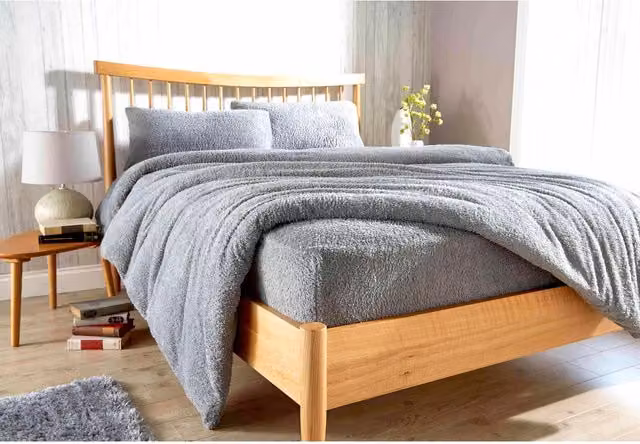 NewEdgeBlinds Original Teddy Fleece Pillowcase Pair in Grey