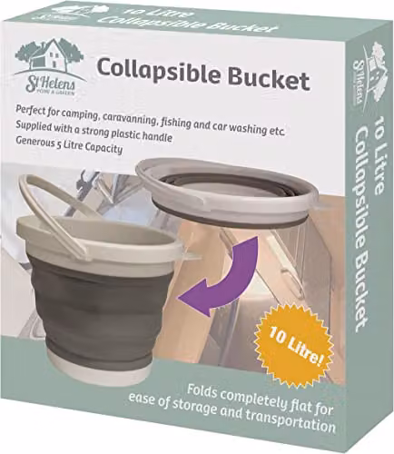 St Helens Home and Garden Grey Collapsible Plastic Bucket, 10L – 5