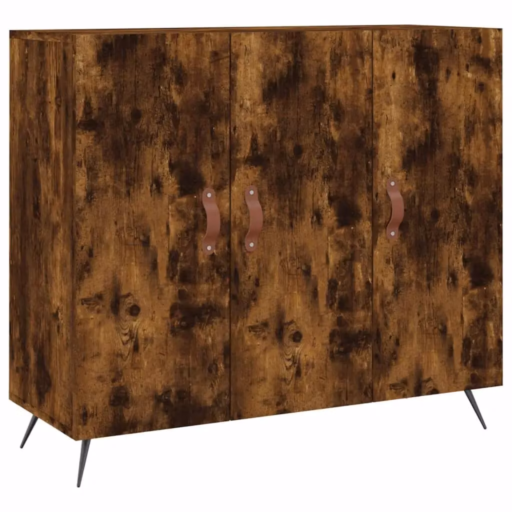 Berkfield Home Smoked Oak Sideboard in Brown, W/D/H: 90 x 34 x 80 cm – 2