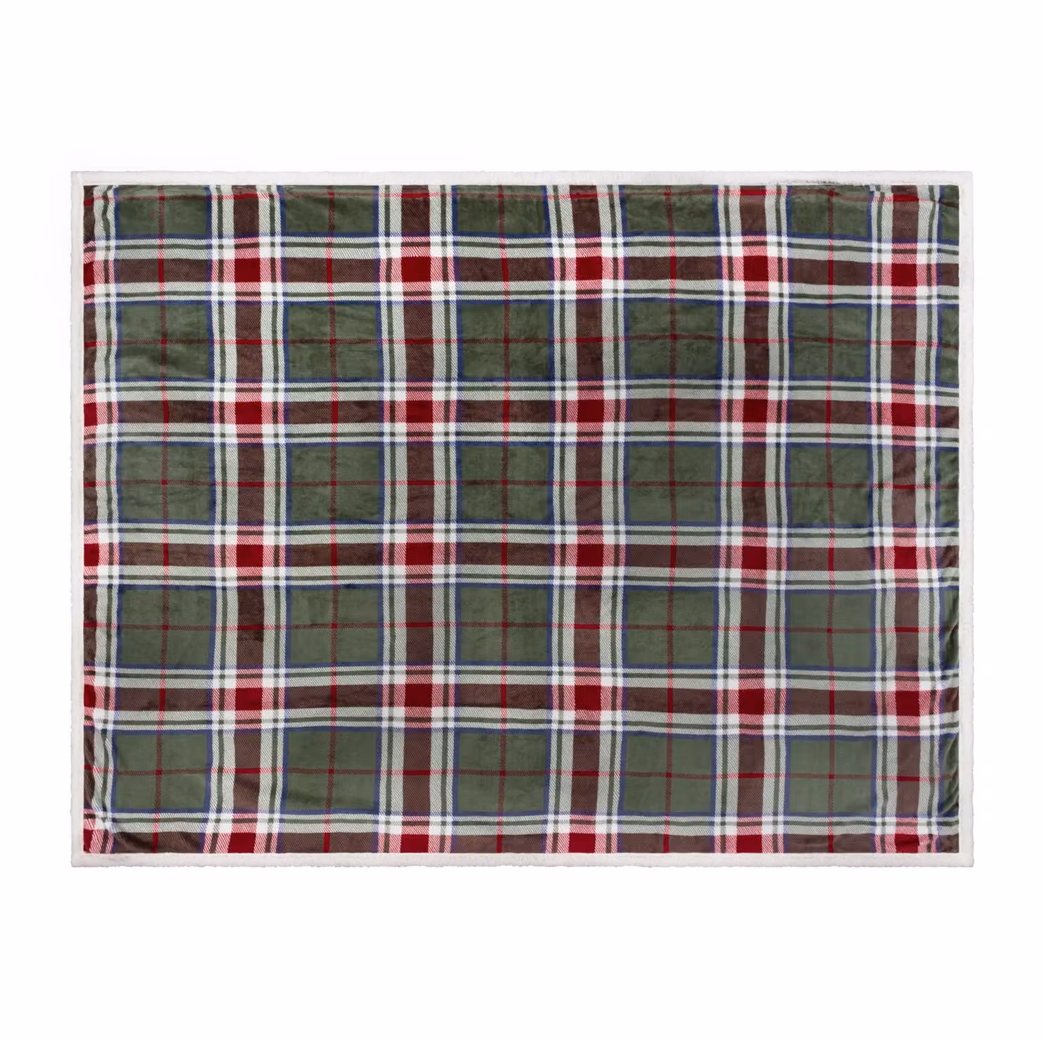 Wylder Nature Braemar Sherpa Tartan Fleece Throw, Multicolour, W: 140 cm, L: 180 cm