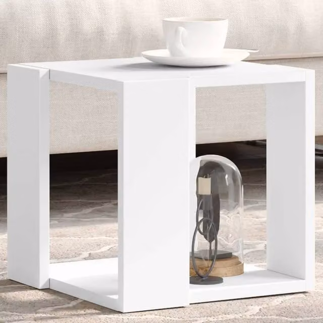 Berkfield Home White Square Coffee Table in MDF, W/D/H: 32 x 32 x 30 cm