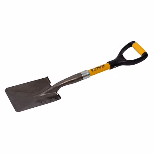 Roughneck Micro Shovel with Square Point Blade and Green Fibreglass Handle