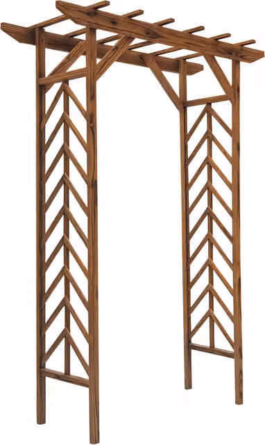 Outsunny Wooden Garden Arbor with Trellis Support in Brown