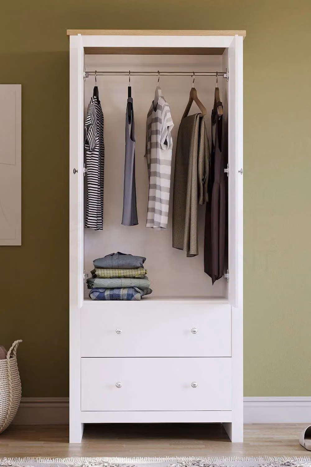 Vida Designs Arlington 2 Door 2 Drawer Wardrobe in White – 3