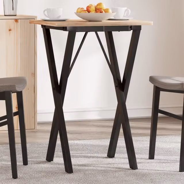 Berkfield Home X-Frame Dining Table Legs in Black Steel, W/D/H: 40 x 40 x 73 cm – 1