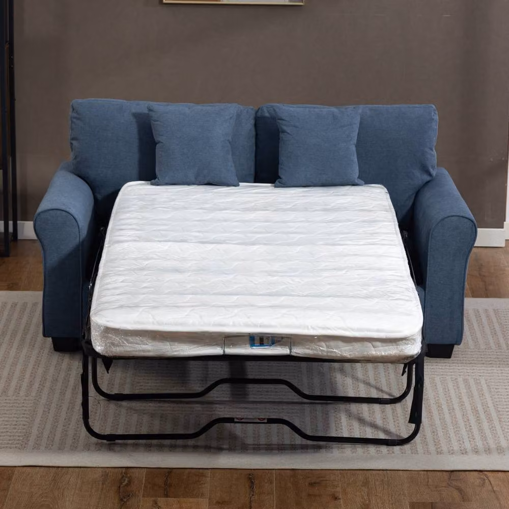 Artemis Home Lewiston 3 Seater Fabric Pull Out Sofabed in Blue – 2