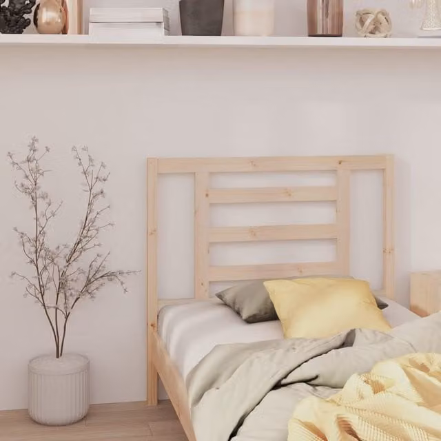 Berkfield Home Rustic Solid Wood Pine Bed Headboard, Brown, W/D/H: 96 x 4 x 100 cm – 1