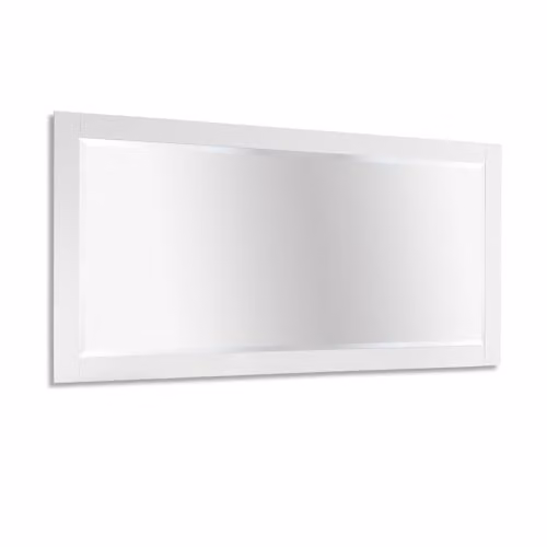 Statement Furniture Edward Hopper Rectangular Wall Mirror in White with Wooden Frame and Bevelled Glass, W: 140 cm, H: 70 cm – 2