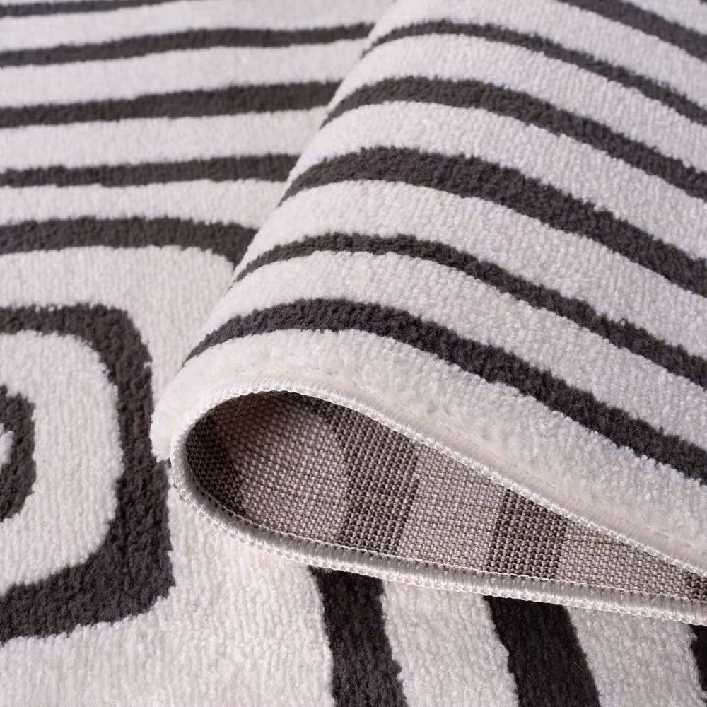 THE RUGS Loft Curved Line Modern Area Rug in Dark Grey, W/D: 120 x 170 cm – 5