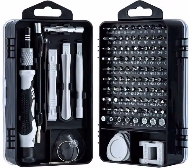 VOGREX 115-in-1 Magnetic Precision Screwdriver Kit with Case, Grey