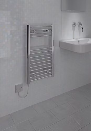 Kudox Electric Towel Warmer in Silver with Thermostat and Wall Bracket, W: 40 cm, H: 70 cm – 2
