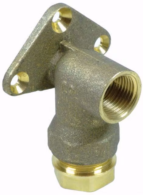 Plasson Wall Plate Elbow 25mm x 1/2" BSPP 1000 - PL9075025005 - Grey