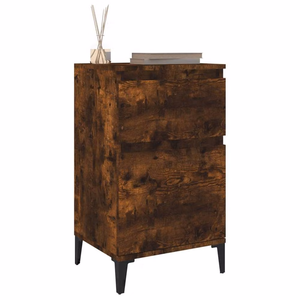 Berkfield Home Elegant Bedside Cabinets, 2 Piece Set in Smoked Oak Brown, W/D/H: 40 x 35 x 70 cm – 3