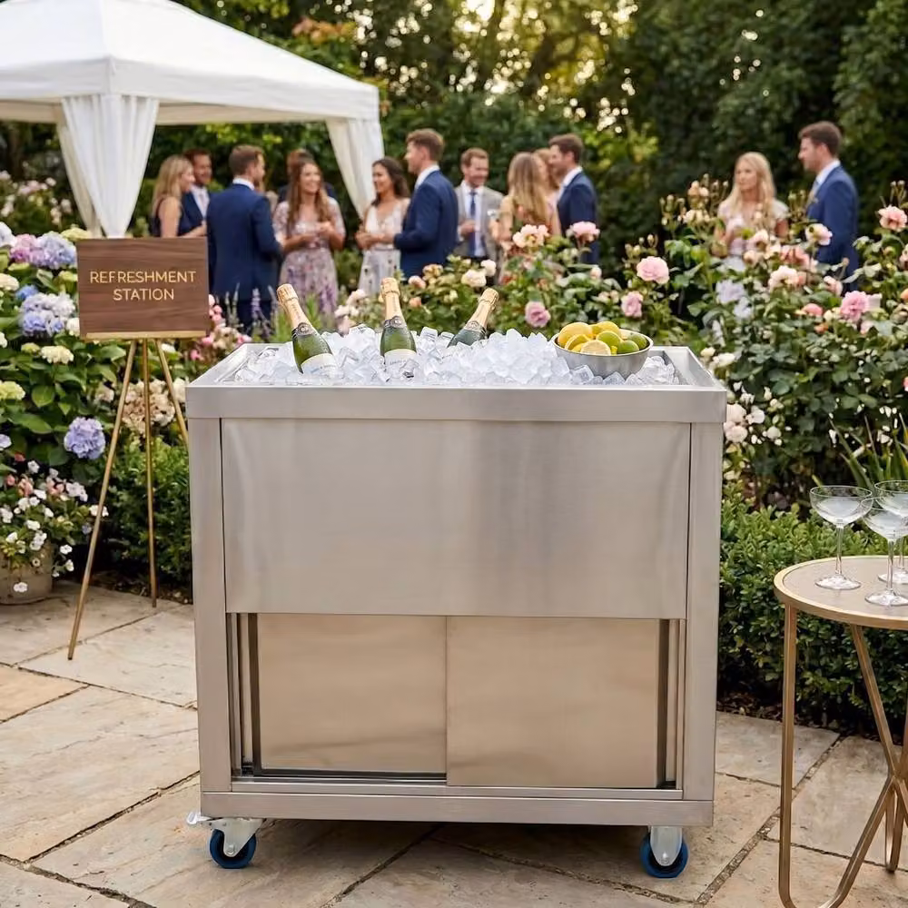 Monstershop Mobile Ice Cart in Silver, W: 80 cm, D: 80 cm – 2