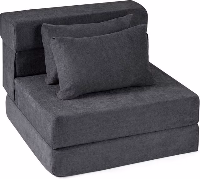 Costway 3-in-1 Convertible Sleeper Chair with 2 Pillows in Grey