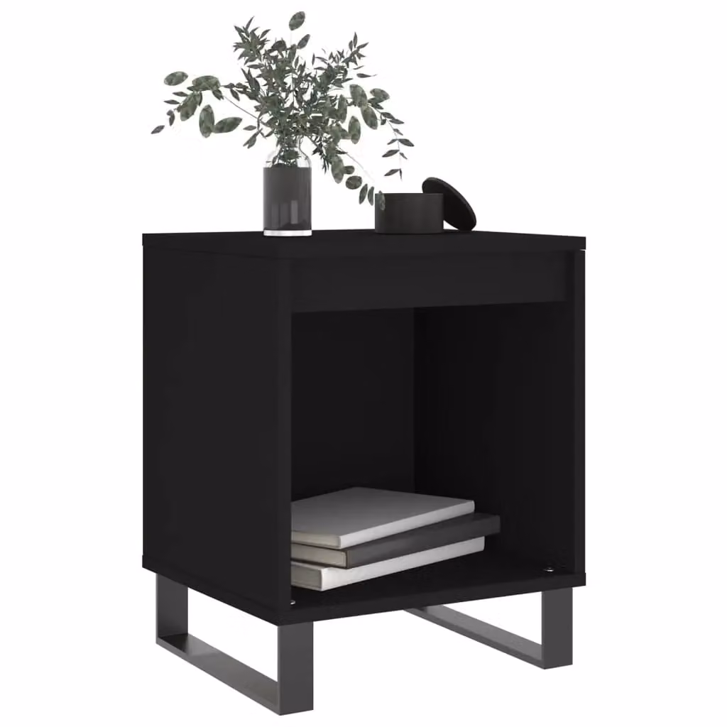 Berkfield Home Set of 2 Modern Black Bedside Cabinets, W/D/H: 40 x 35 x 50 cm – 2