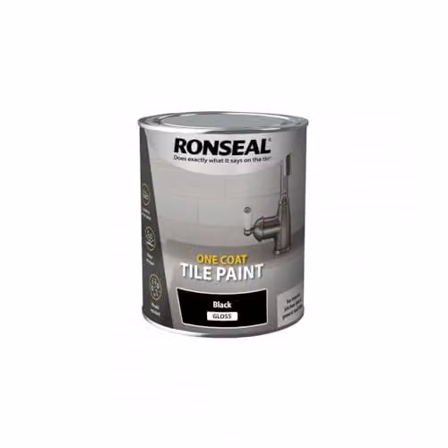 Ronseal One Coat Tile Paint Black Gloss 750ml – 4