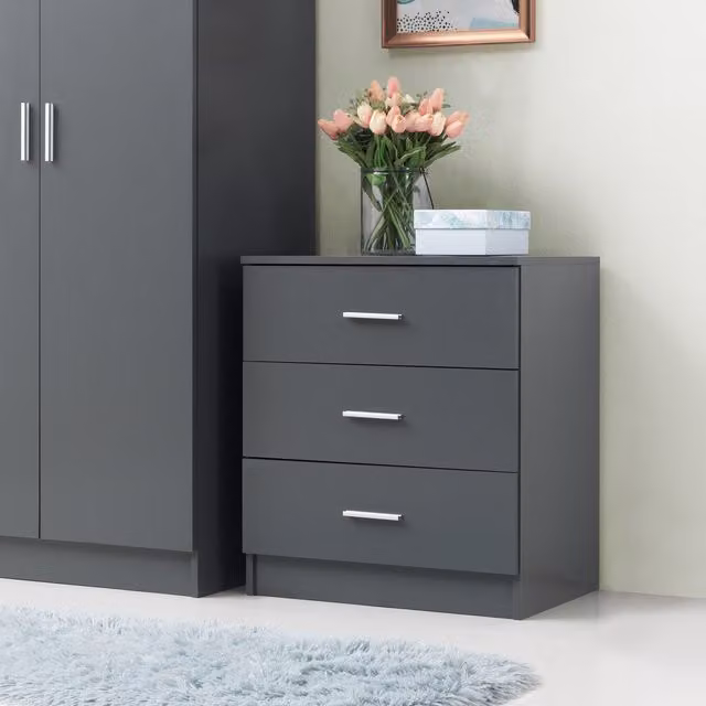 Timber Art Design Rio Costa 3 Drawer Chest in Grey