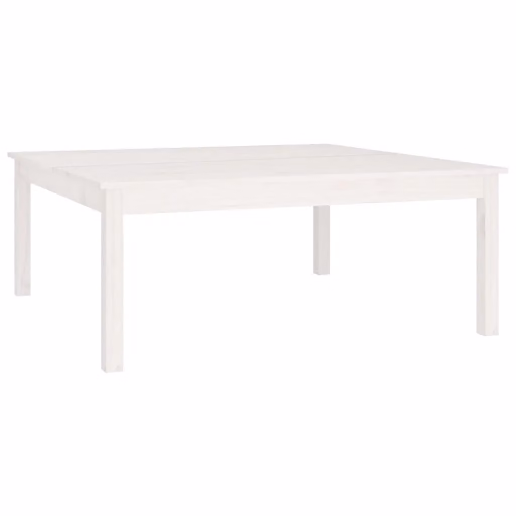 Berkfield Home White Rustic Square Coffee Table in Solid Pine Wood W/D/H: 100 x 100 x 40 cm – 2