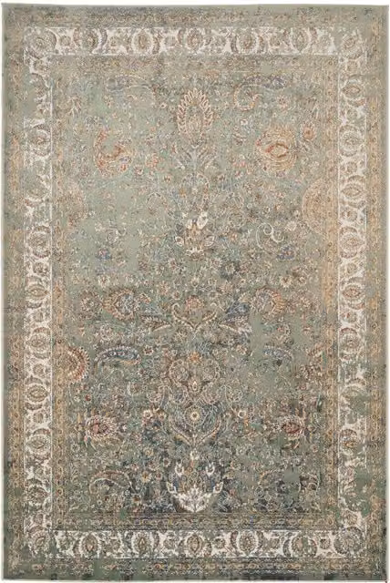 The Rug House Green Abstract Boho Rectangular Polyester Rug, Width: 170 cm