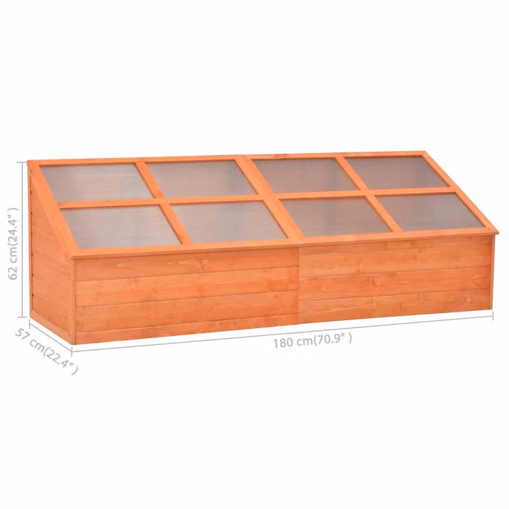 Berkfield Home Wooden Freestanding Greenhouse in Brown, W/D/H: 180 x 57 x 62 cm – 2
