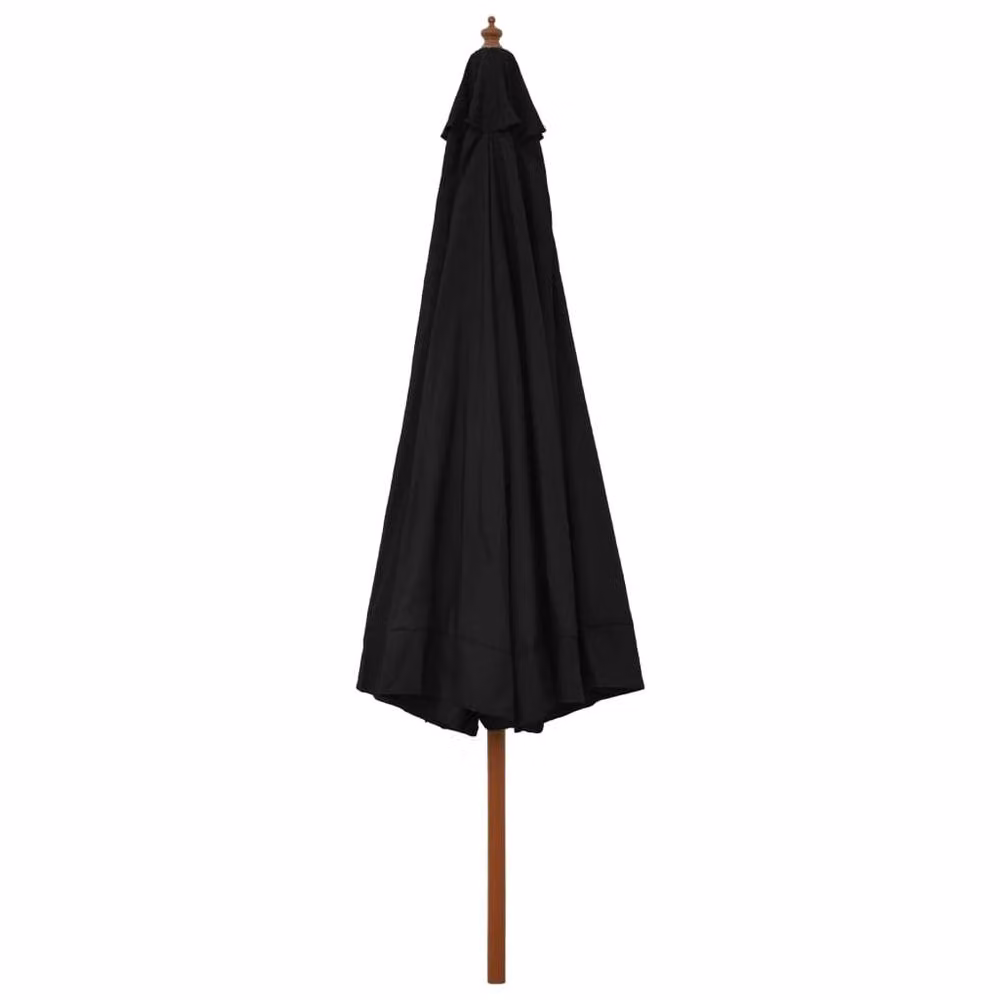 Berkfield Home Outdoor Parasol with Wooden Pole, Black, Diameter: 330 cm – 2