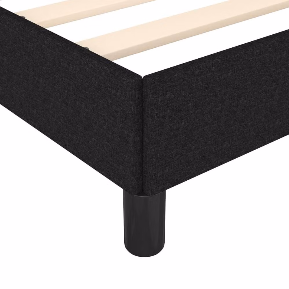 Berkfield Home Upholstered Fabric Single Bed Frame, Black, W/D/H: 90 x 190 cm – 4