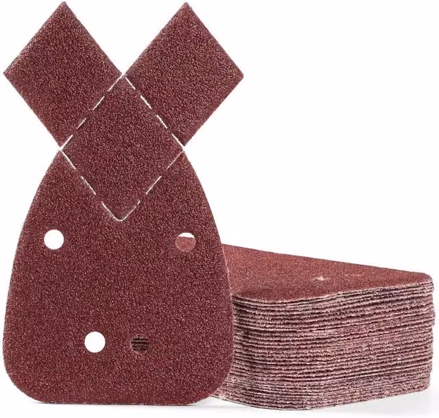 Garden Mile 40 Piece Red Tear Off Detail Sander Sanding Sheets for Wood and Metal