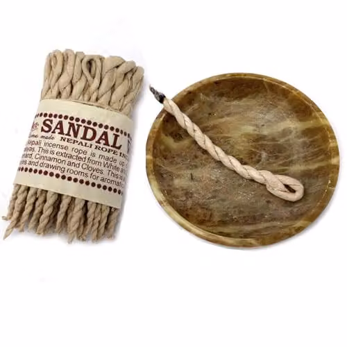 KDMD Sandalwood and Spice Rope Incense in Beige and Brown – 3