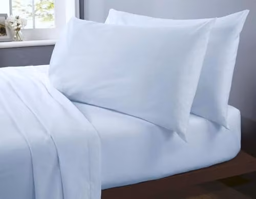 Rapport Home Blue Microfibre Double Sheet Set with Fitted Sheet, Flat Sheet and Pillowcases