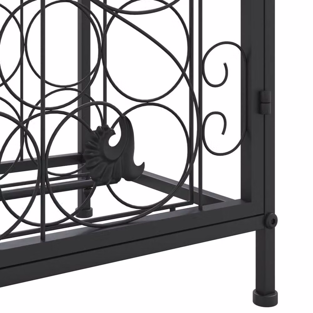 Berkfield Home Black Wrought Iron Wine Rack for 33 Bottles, W/D/H: 45 x 36 x 100 cm – 3