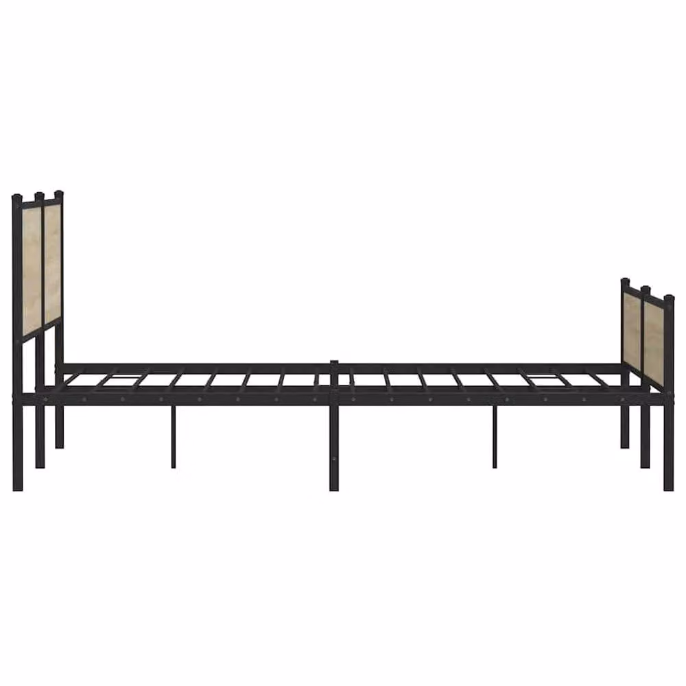 Berkfield Home Metal Bed Frame in Sonoma Oak and Beige, W: 160 cm, L: 200 cm – 3