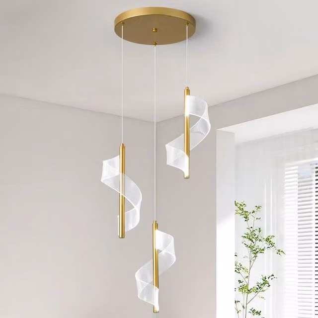 Garwarm 3-Light LED Gold Cluster Pendant Light with Transparent Shades – 1