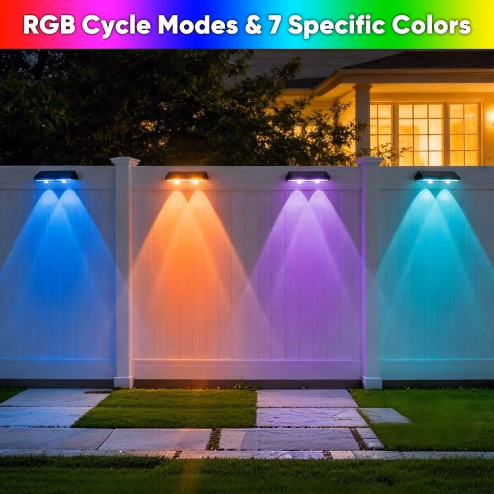 EONLION 4 Piece Set of Super Bright Solar Powered LED Outdoor Lights in Black for Garden Walls, Fences and Steps – 3