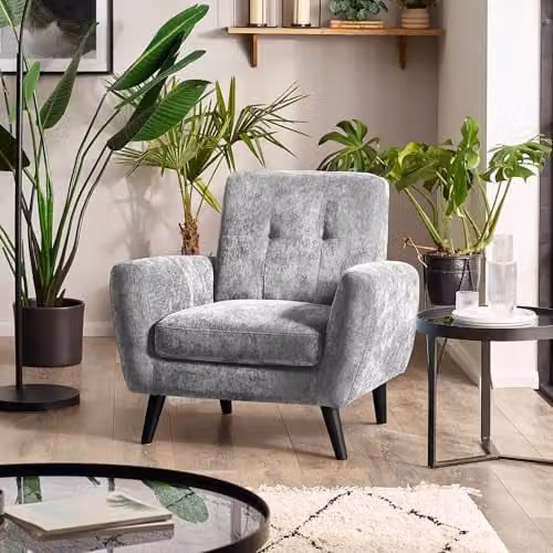 Julian Bowen Monza Dove Grey Retro Armchair in Fabric – 1