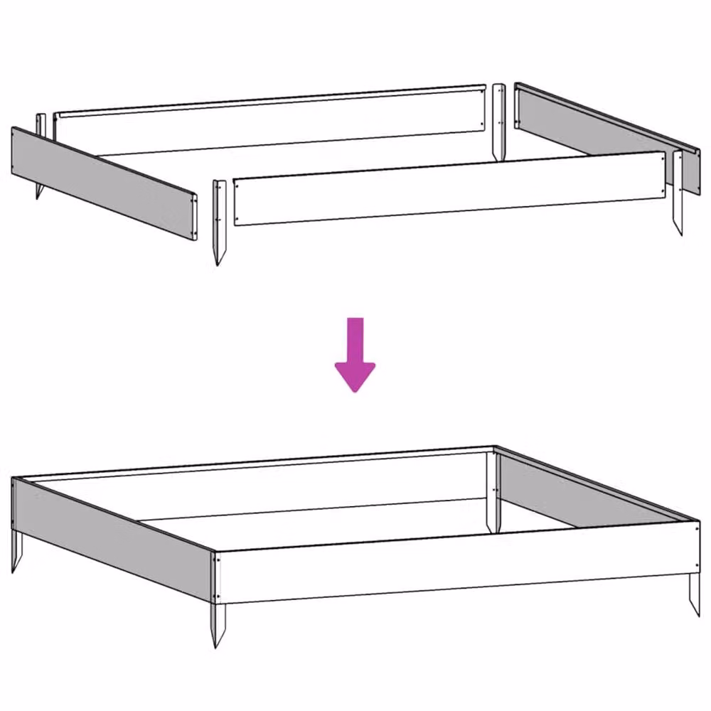 Berkfield Home Garden Black Steel Raised Bed W/D/H: 100 x 100 x 26 cm – 3