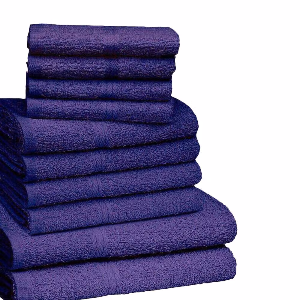 K Collection 10 Pack of Fluffy Purple Egyptian Cotton Towel Set Including Face, Hand and Bath Towels – 2