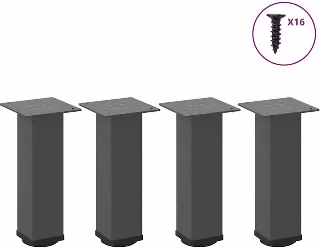 Berkfield Home Steel Coffee Table Legs, 4 Pieces, Anthracite and Black, Height: 30 cm